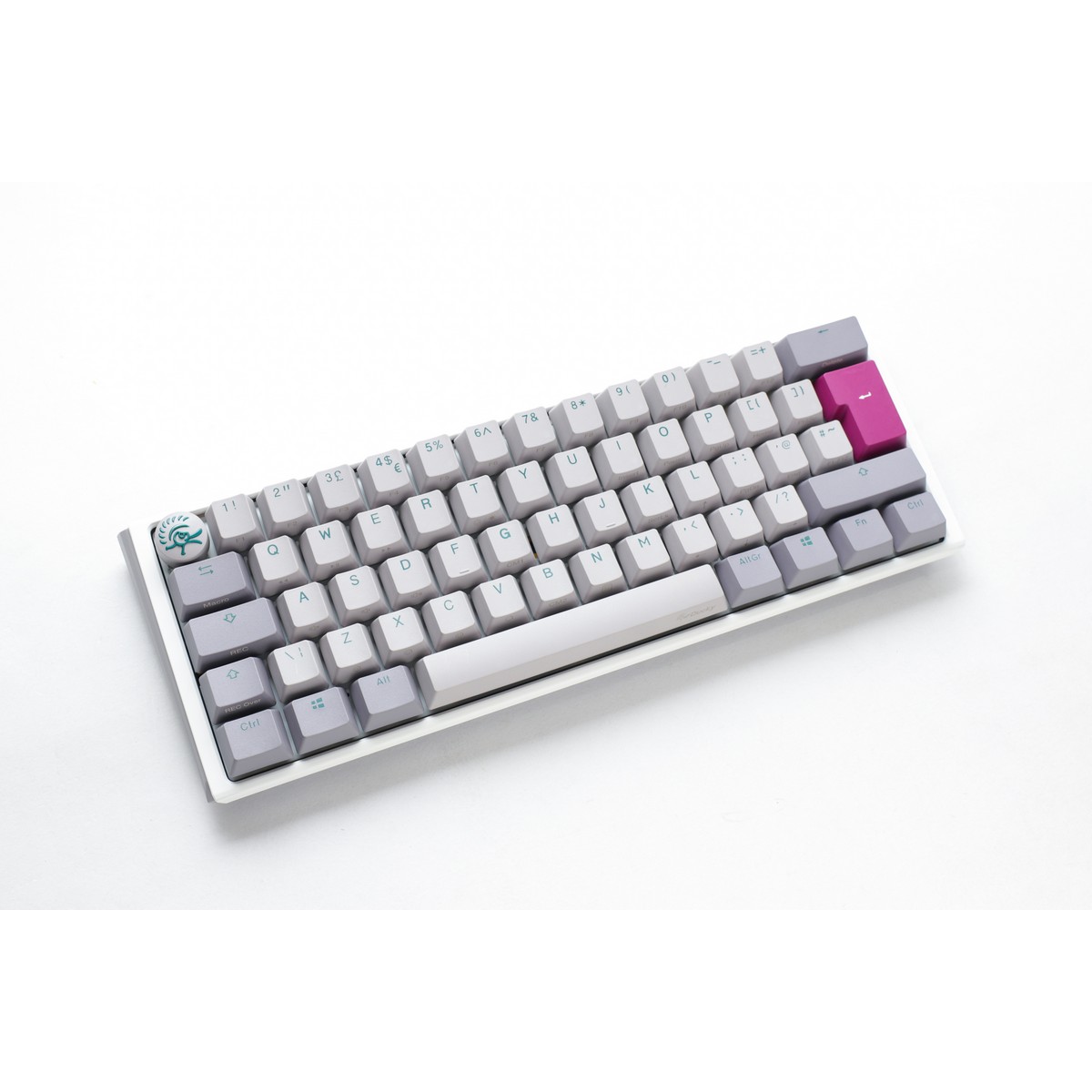 Ducky - Ducky One3 Mist Mini Ergo Clear Silent Red Cherry MX Switch Gaming Keyboard