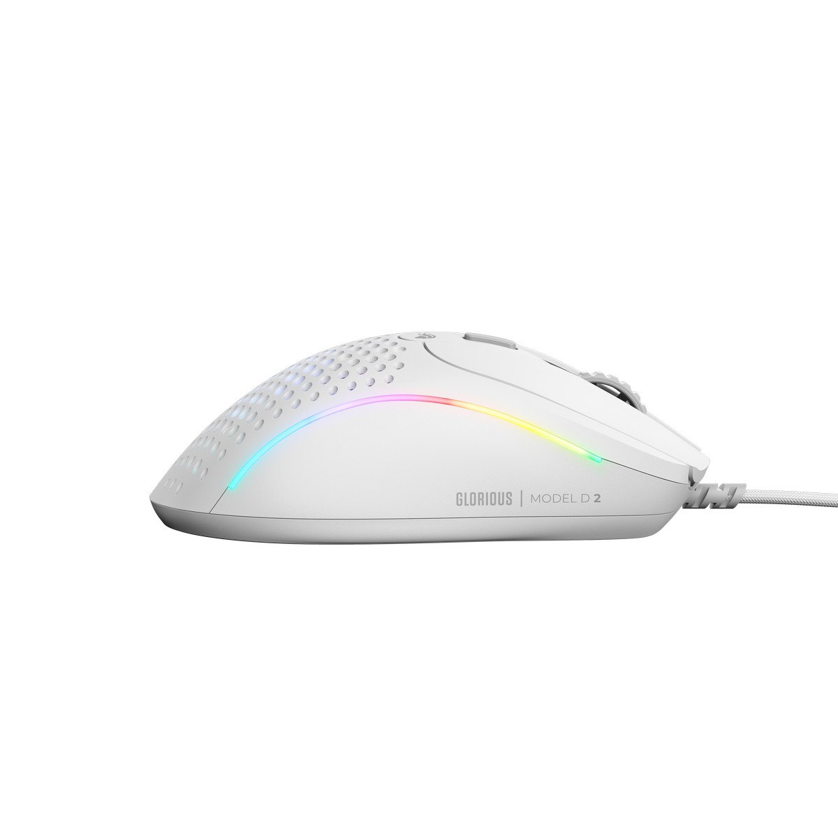 Glorious - Glorious Model D 2 Wired Optical RGB Lightweight Gaming Mouse - Matte White