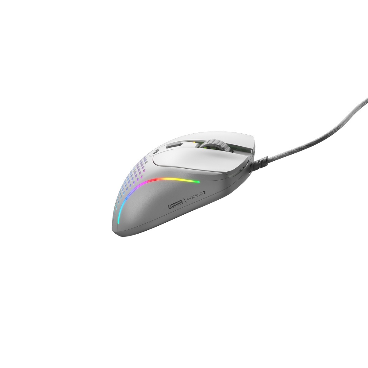 Glorious - Glorious Model D 2 Wired Optical RGB Lightweight Gaming Mouse - Matte White