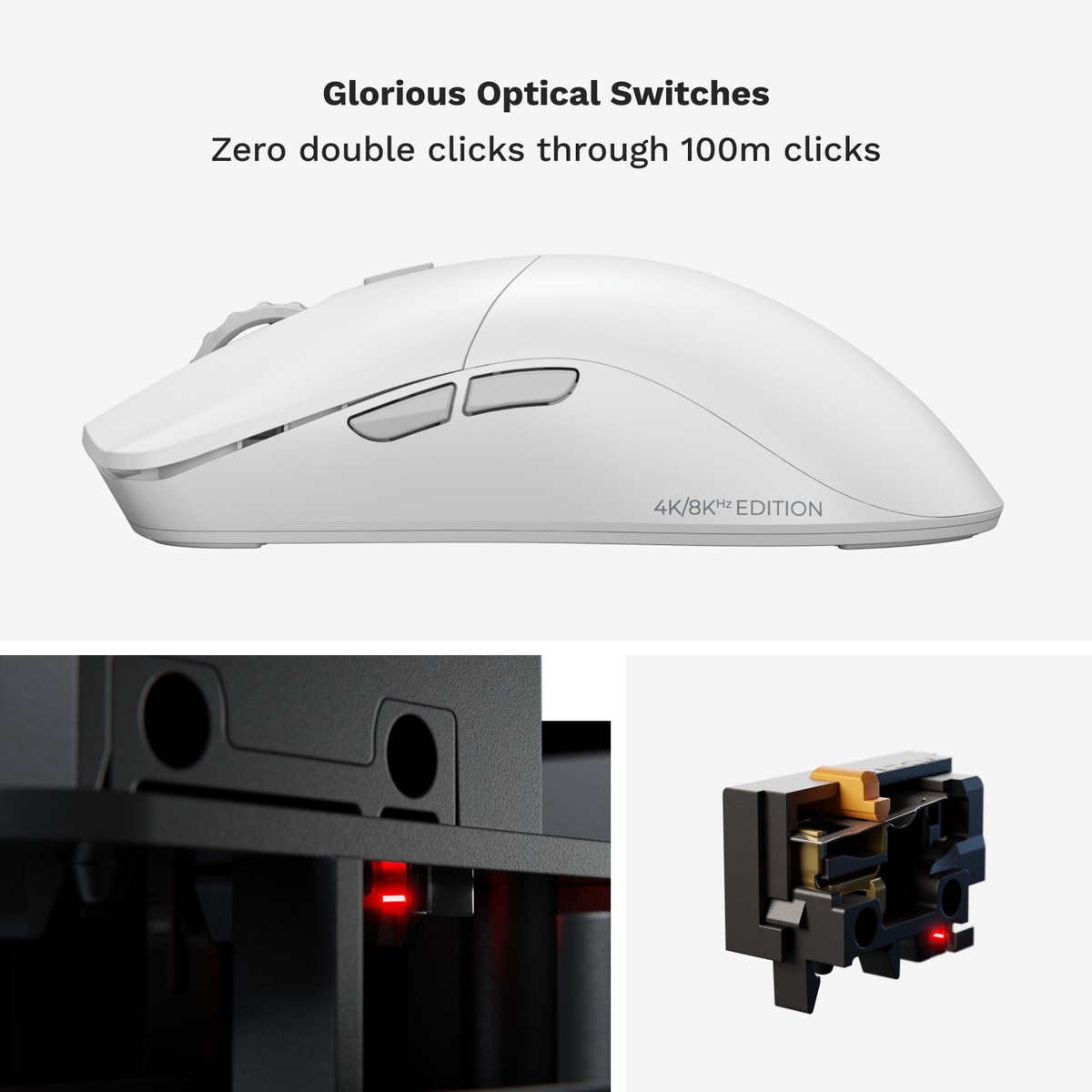 Glorious - Glorious Model O 2 PRO Wireless Optical Switch Gaming Mouse - 4K/8K Polling - White