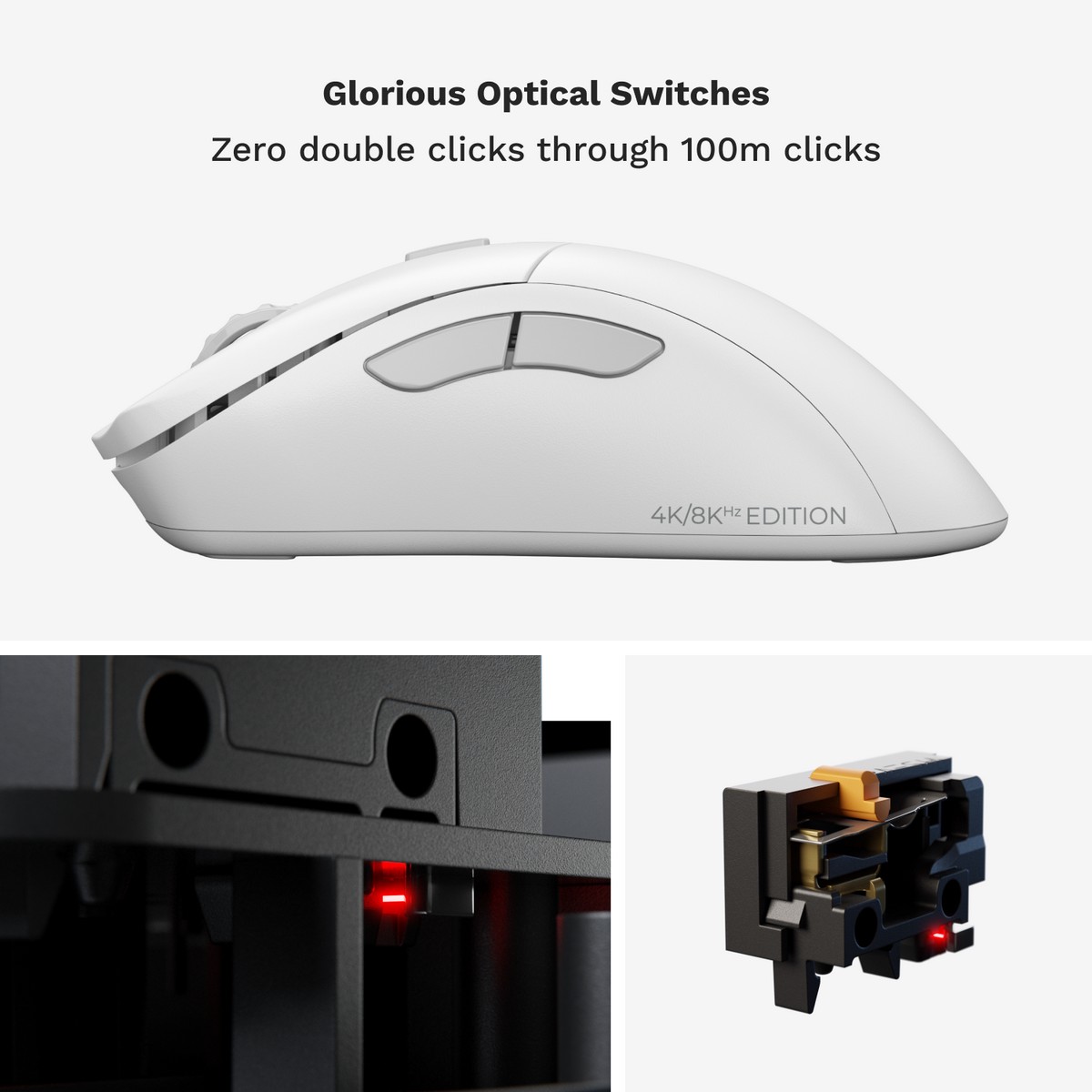 Glorious - Glorious Model D 2 PRO Wireless Optical Switch Gaming Mouse - 4K/8K Polling - White