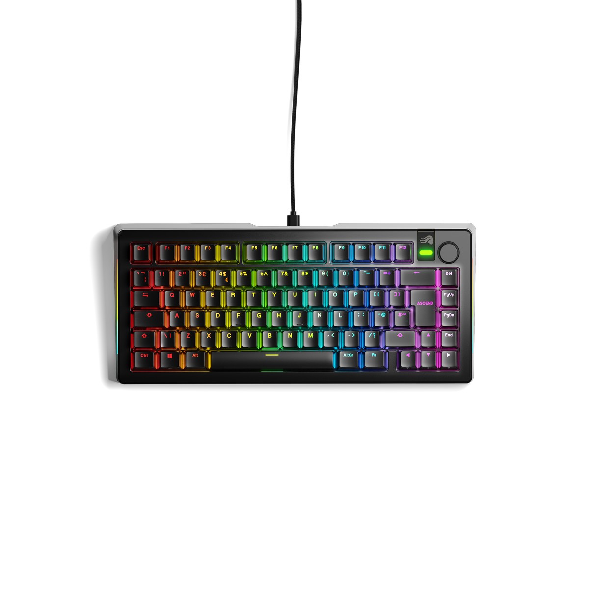 Glorious GMMK 3 PRO 75% Prebuilt Wired Gaming Keyboard Fox Switches Black - UK