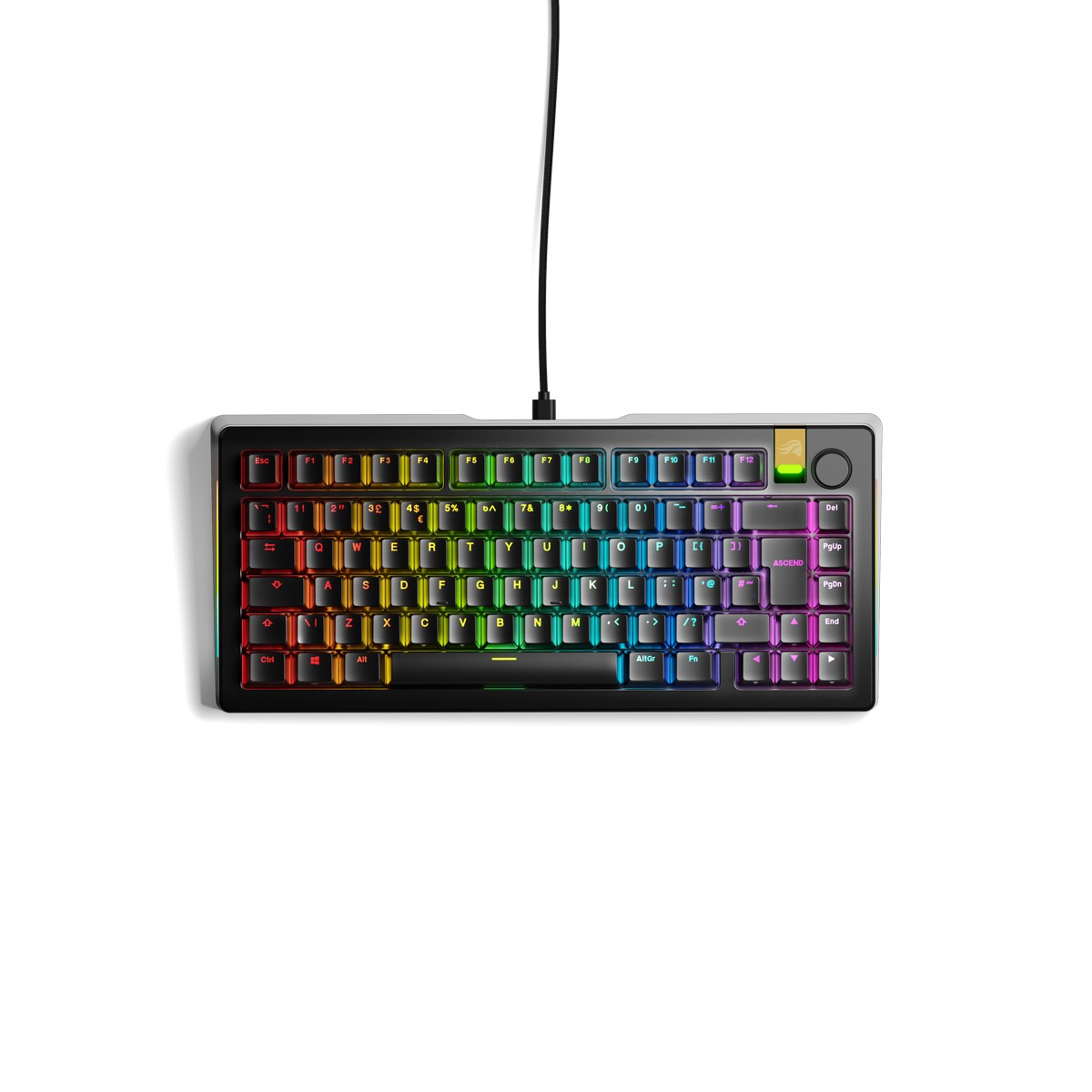 Glorious GMMK 3 PRO HE 75% Prebuilt Wired Gaming Keyboards Fox HE Switches Black - UK