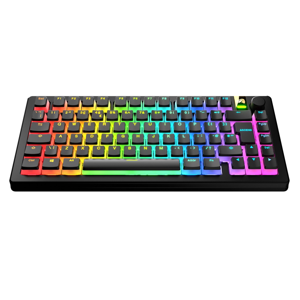 Glorious - Glorious GPBT Aura V3 Black UK English RGB Keycaps (GLO-KB-ACC-KC-GPBT-AURA-BLK-