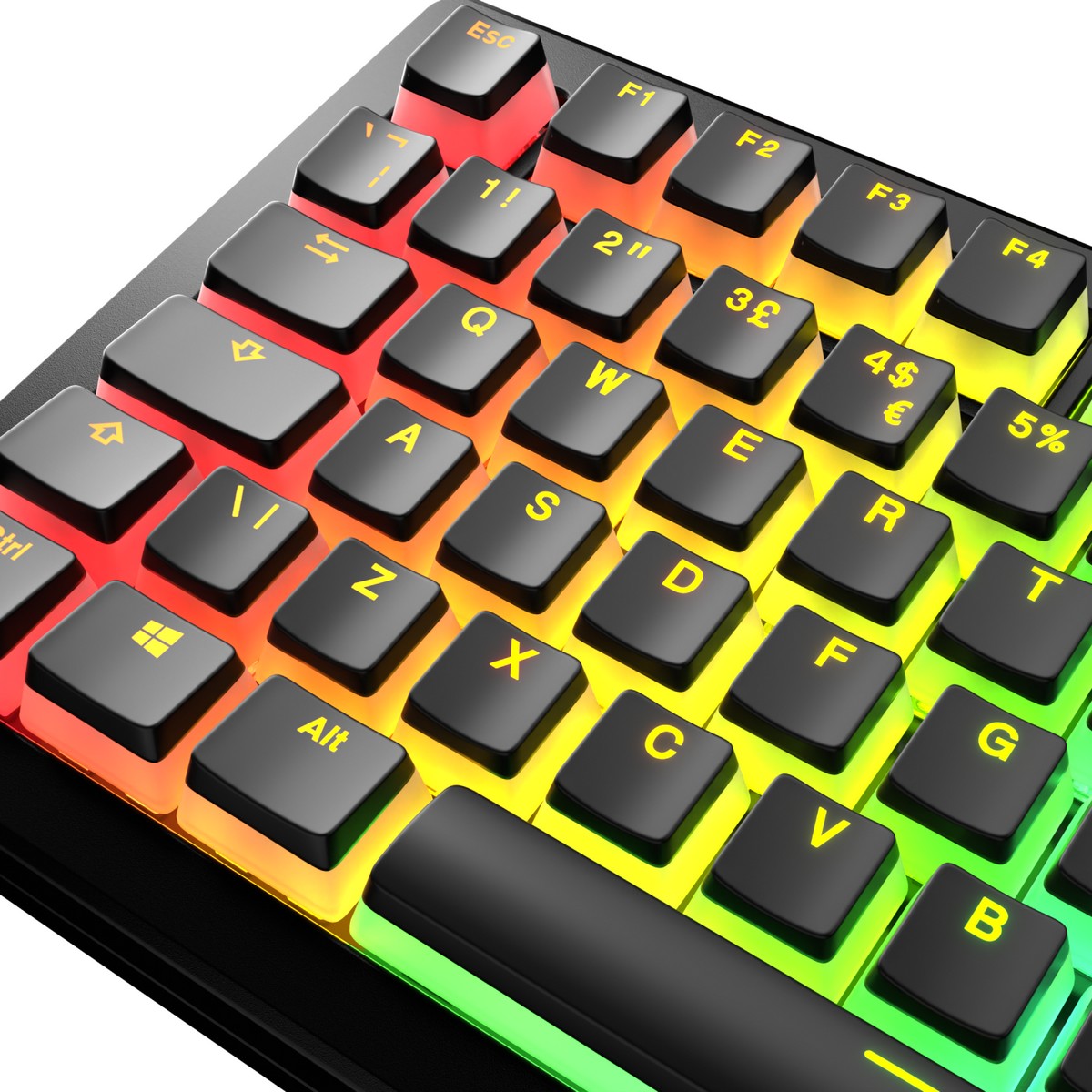 Glorious - Glorious GPBT Aura V3 Black UK English RGB Keycaps (GLO-KB-ACC-KC-GPBT-AURA-BLK-