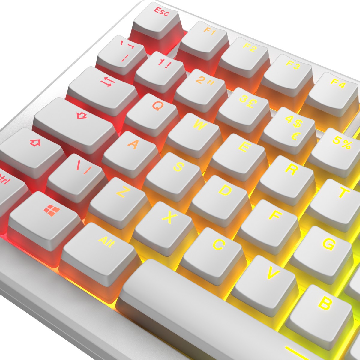 Glorious - Glorious GPBT Aura V3 White UK English RGB Keycaps (GLO-KB-ACC-KC-GPBT-AURA-WHT-