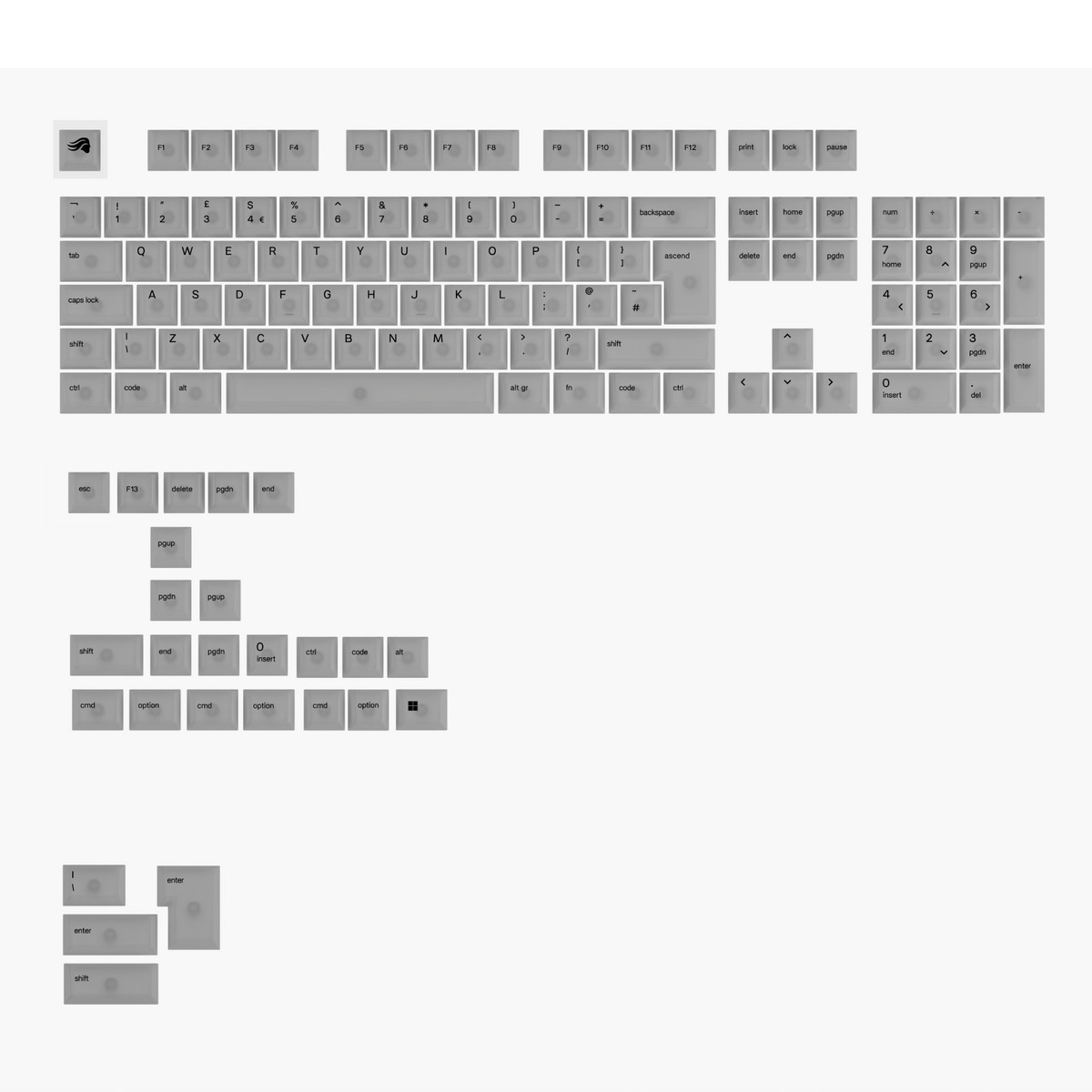 Glorious - Glorious Polycarbonate - RGB Polychroma UK English RGB Keycaps (GLO-KB-ACC-KC-PC