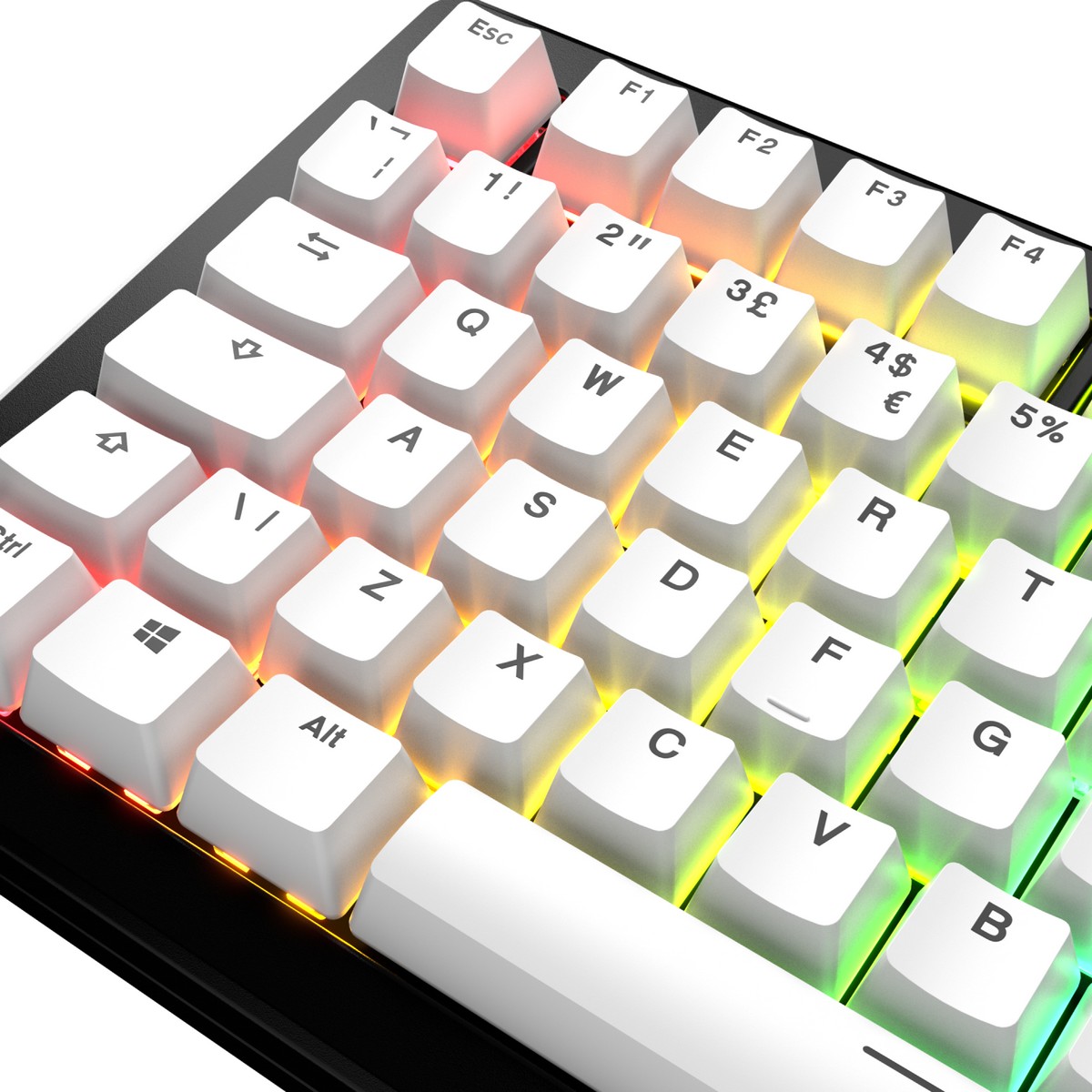 Glorious - Glorious Double Shot PBT Keycaps Classic White UK English (GLO-KB-ACC-KC-GPBT-BA