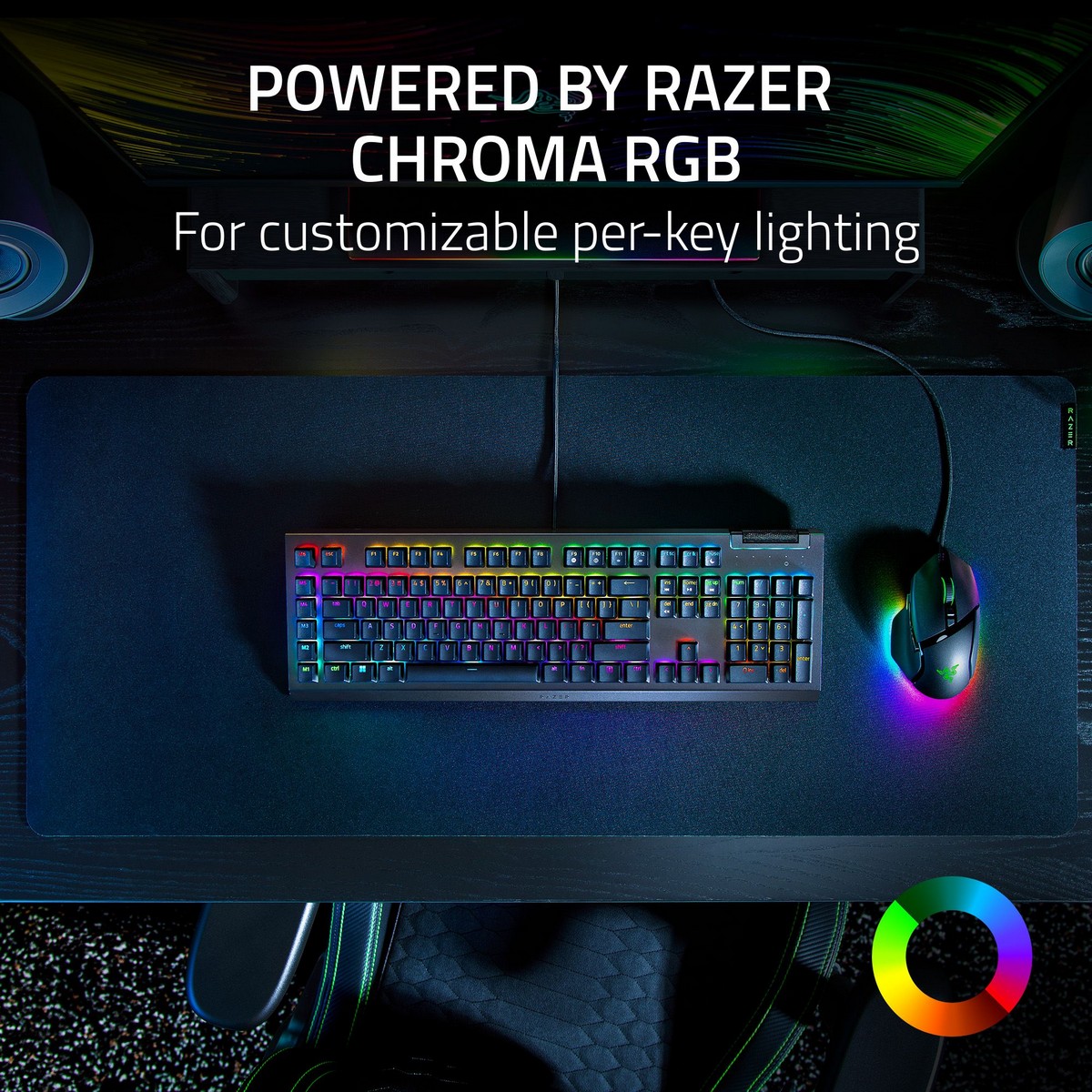 Razer - Razer BlackWidow V4 X USB RGB Mechanical Gaming Keyboard Green Clicky Switch - UK Layout