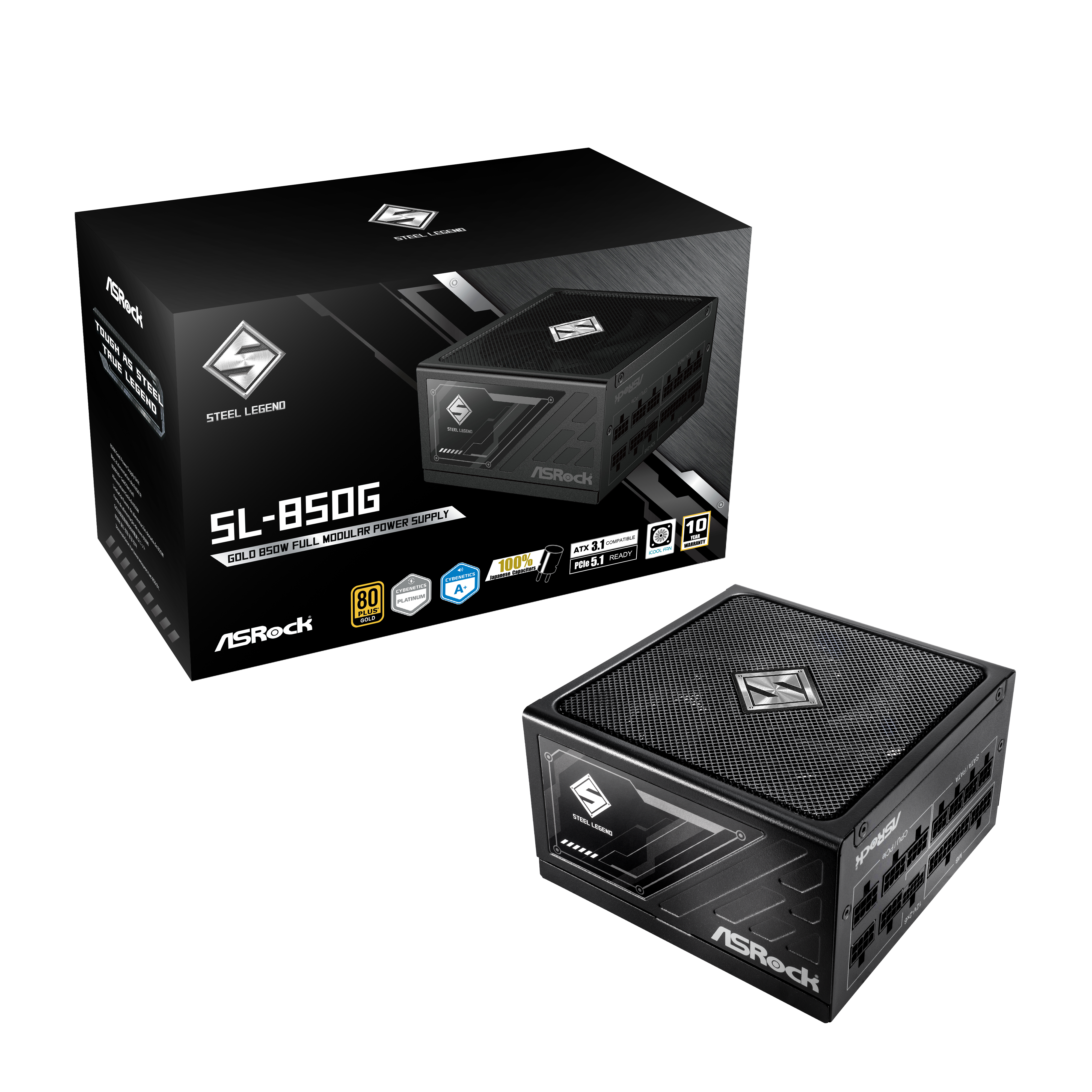 ASRock Steel Legend 850W 80 Plus Gold Fully Modular Power Supply