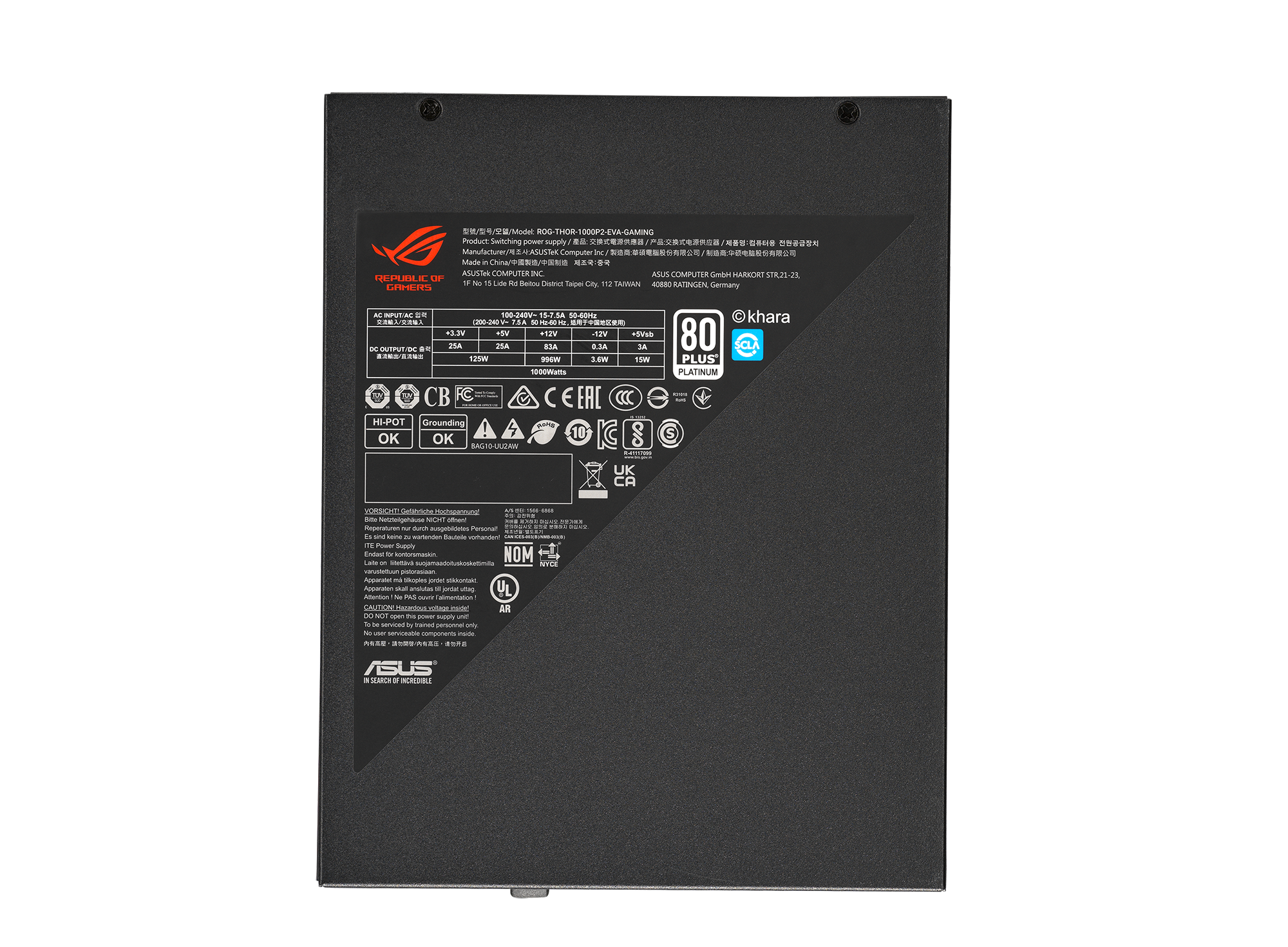 Asus - Asus ROG THOR 1000W Platinum EVA02 Edition Power Supply