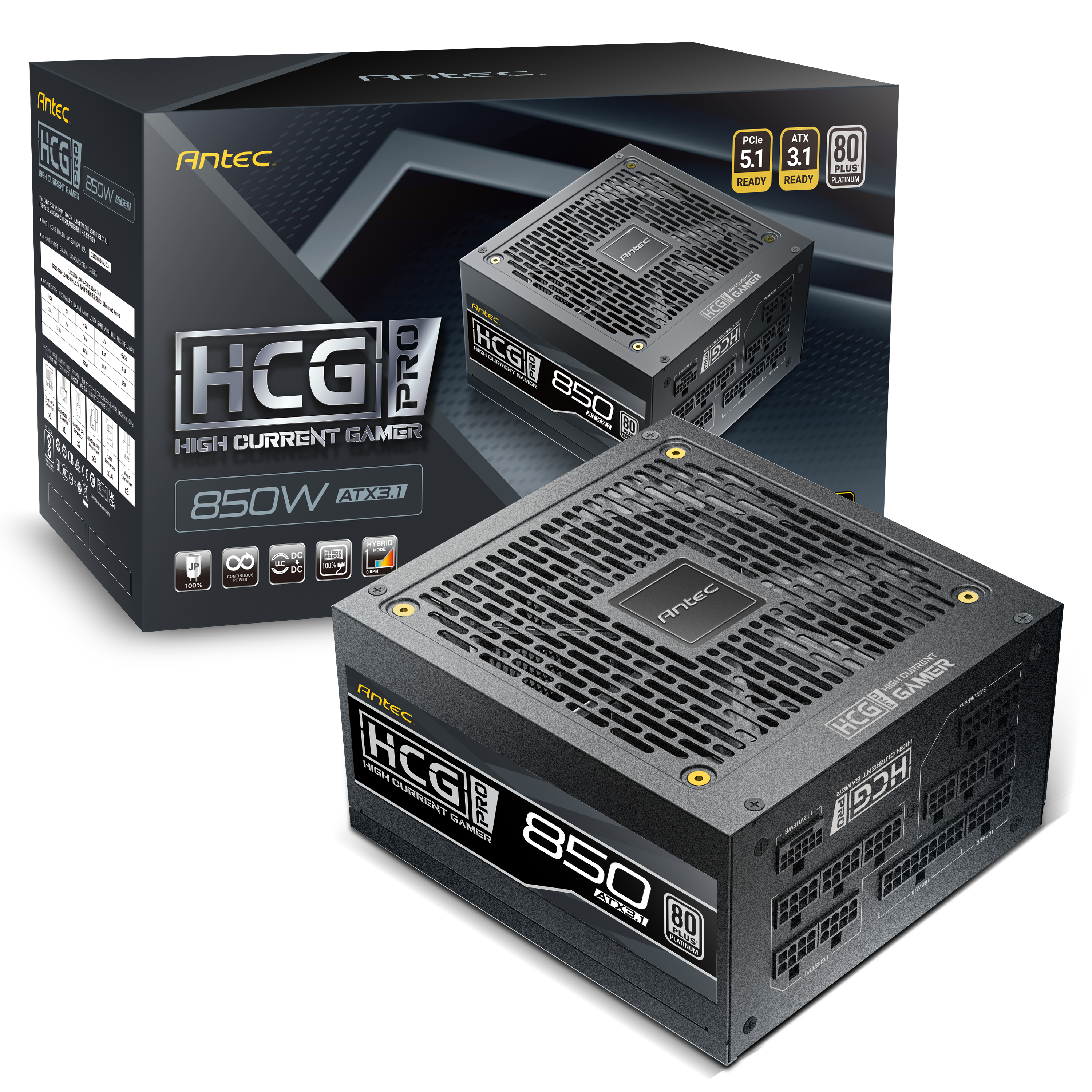 Antec HCG 850 Pro Platinum 850W ATX3.1 Full modular Power Supply