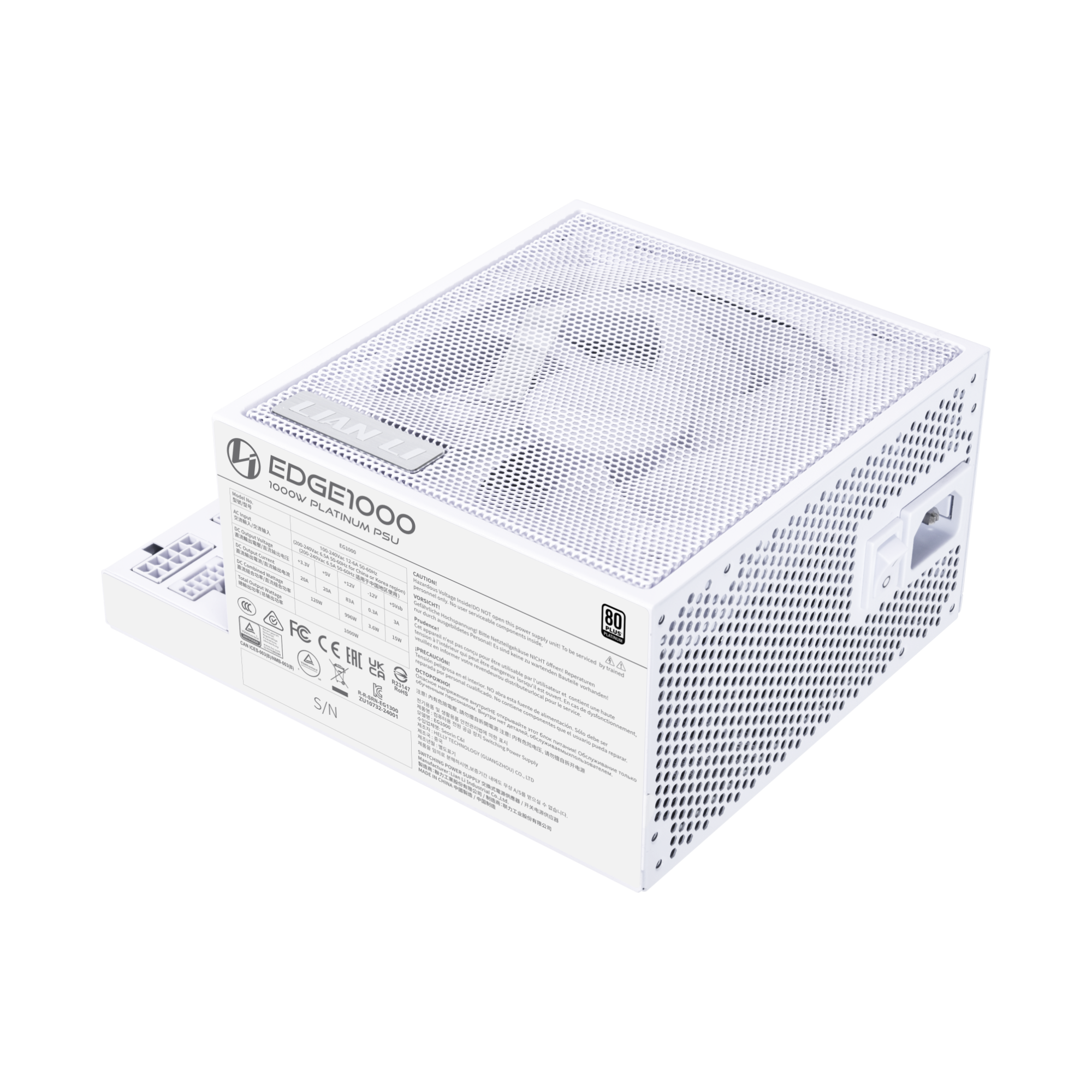 Lian Li - Lian Li EDGE 1000w 80 Plus Platinum Power Supply - White