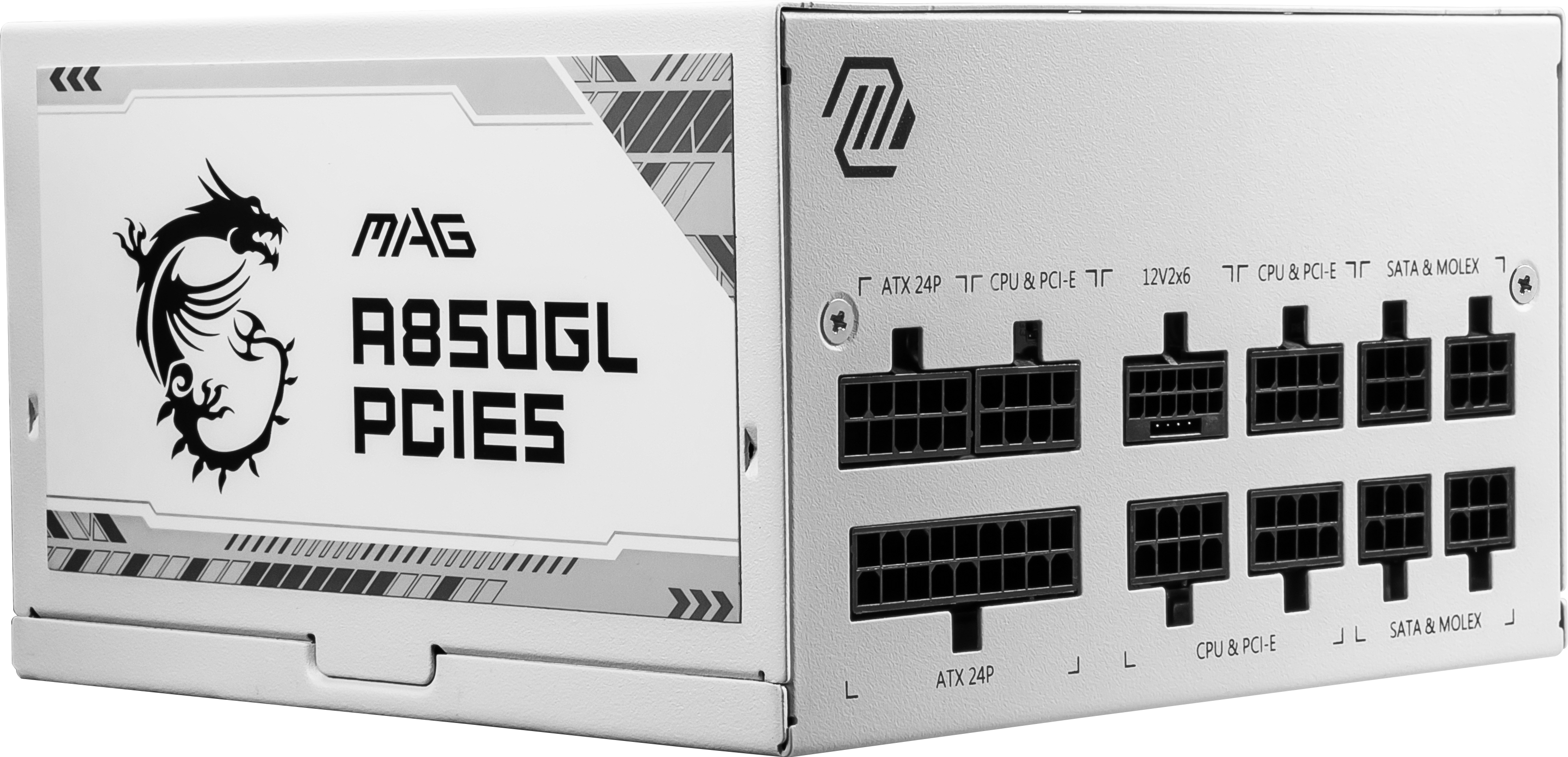 MSI - MSI MAG A850GL PCIe 5.0 ATX 3.0 80 Plus Gold Power Supply - White