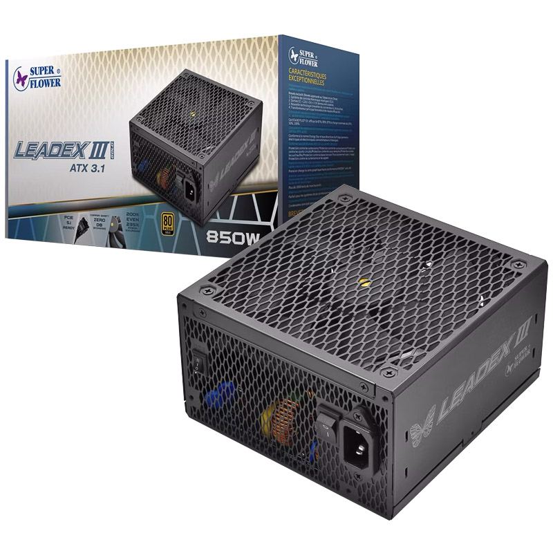 Super Flower LEADEX III GOLD UP 850W 80 PLUS Gold Power Supply PCIe 5.1 ATX 3.1
