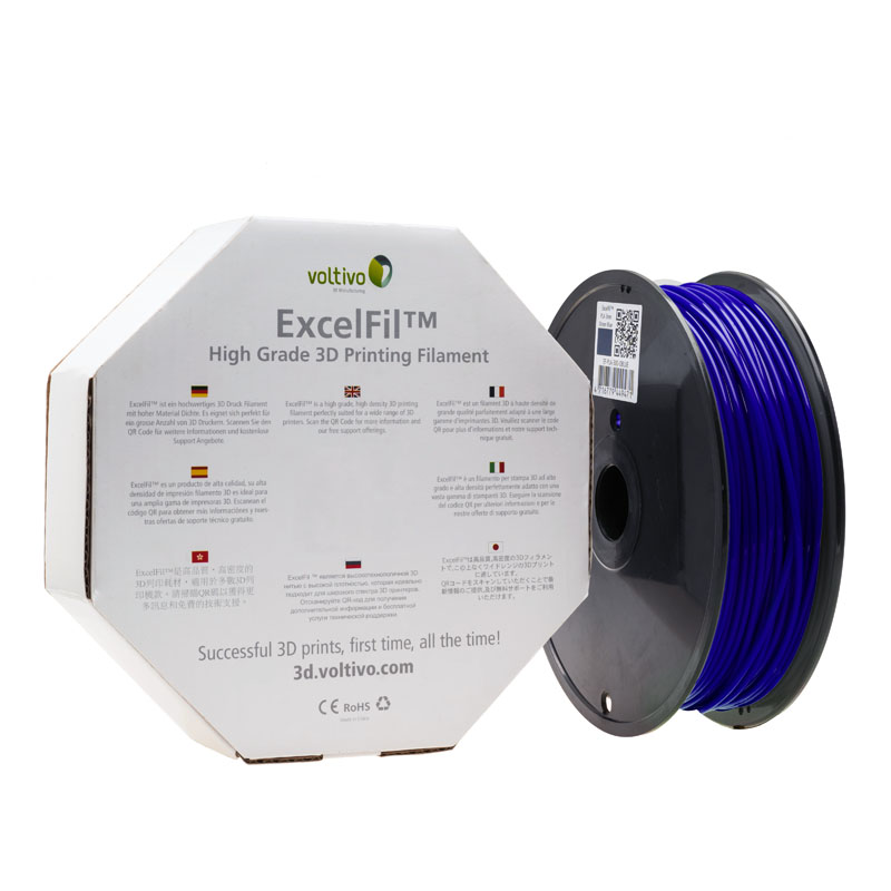 Voltivo - Voltivo ExcelFil - High grade 3D Printing Filament - PLA -3mm - Blue