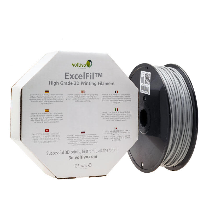 Voltivo - Voltivo ExcelFil - High grade 3D Printing Filament - PLA -3mm - Grey