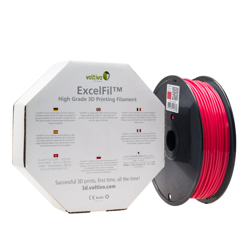 Voltivo - Voltivo ExcelFil - High grade 3D Printing Filament - PLA -3mm - Red