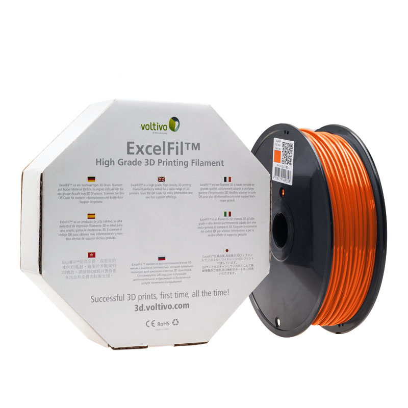 Voltivo - Voltivo ExcelFil - High grade 3D Printing Filament - ABS -3mm - Orange