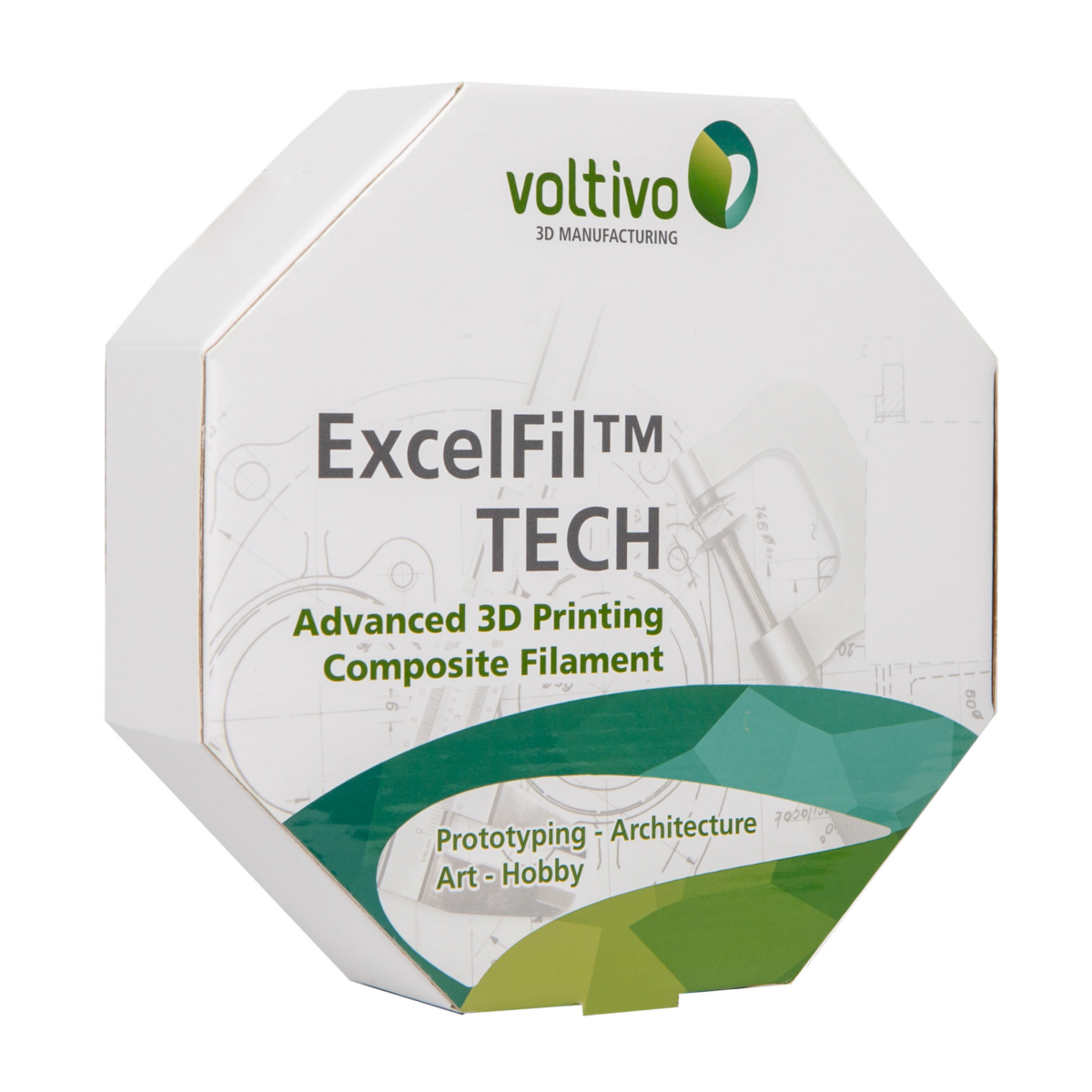 Voltivo - Voltivo ExcelFil Tech Aluminium 2.85mm - PLA - 3D Printing Filament (EF-TEC-285-ALUM1)