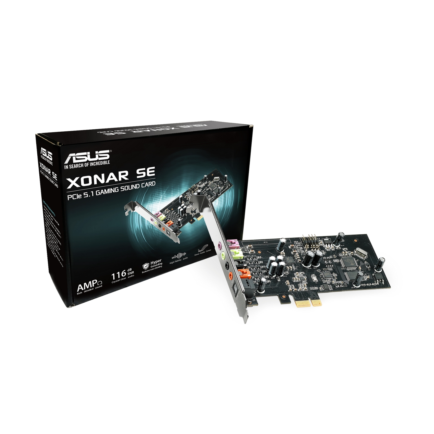 ASUS Xonar SE 5.1 PCI-E gaming sound card with 192kHz/24-bit Hi-Res Audio