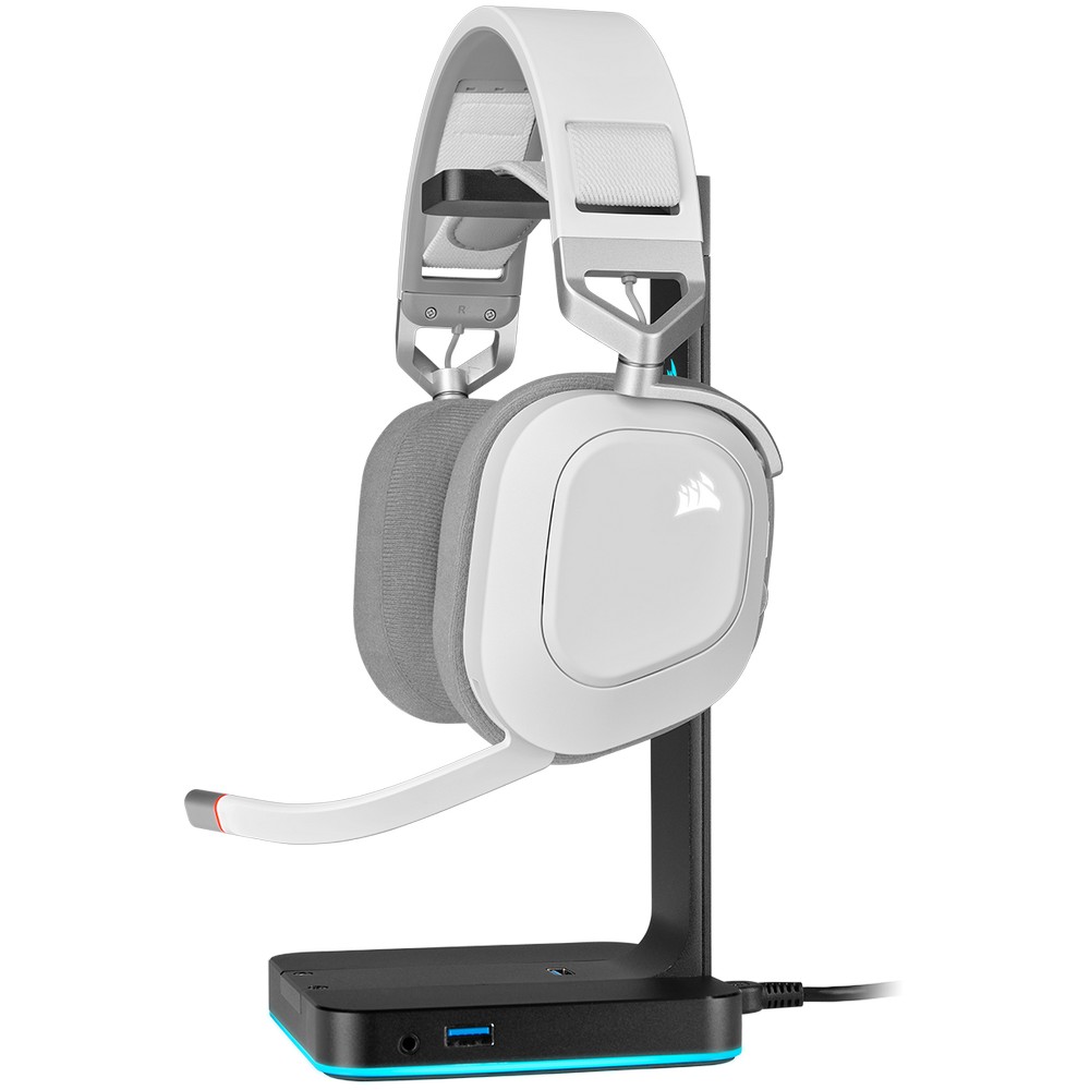 CORSAIR - Corsair HS80 RGB WIRELESS Premium Gaming Headset with Spatial Audio, White (CA-9011236-EU)