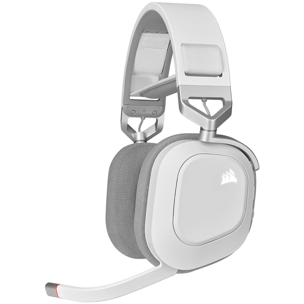 Corsair HS80 RGB WIRELESS Premium Gaming Headset with Spatial Audio, White (CA-9011236-EU)
