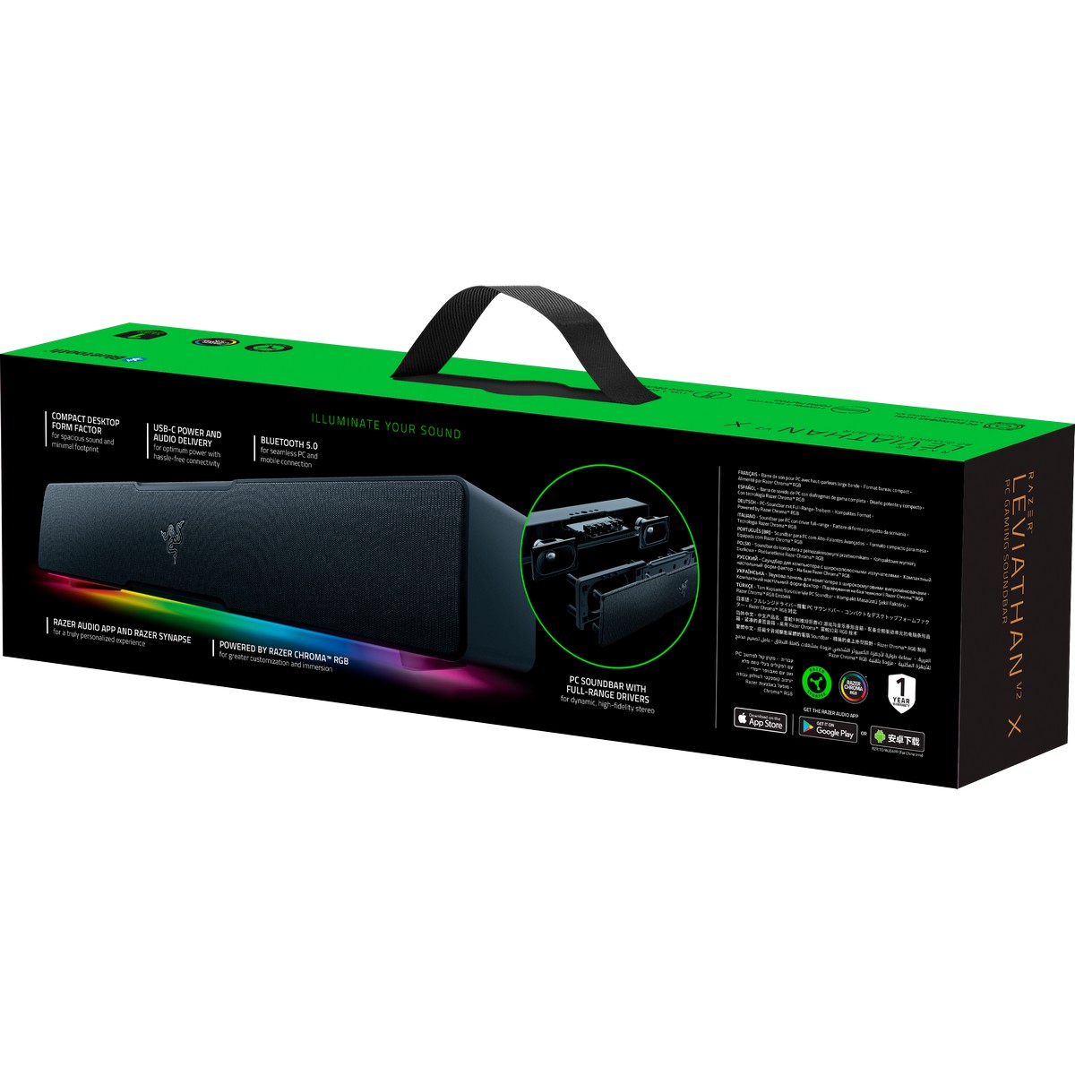 Razer - Razer Leviathan V2 X RGB Chroma 2.1 Gaming Speaker (RZ05-04280100-R3M1)