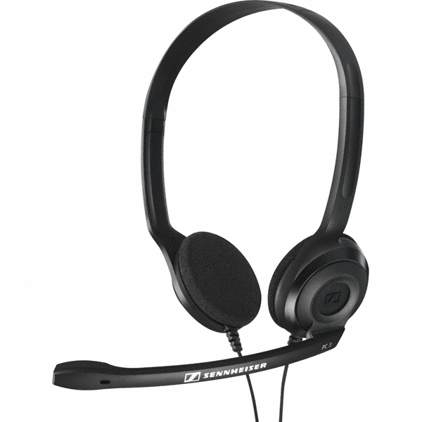 Sennheiser PC 3 CHAT Lightweight Analogue Stereo Headset for VoIP and Multimedia, 2x3.5mm (504195)