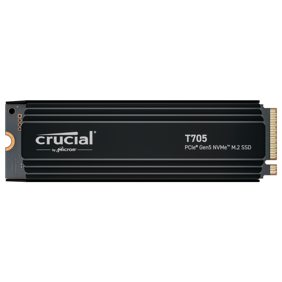 Crucial - Crucial T705 1TB NVMe PCIe Gen5 M.2 Solid State Drive with Heatsink