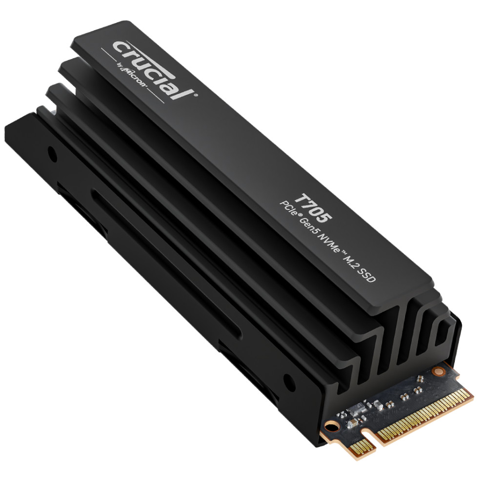 Crucial T705 1TB NVMe PCIe Gen5 M.2 Solid State Drive with Heatsink
