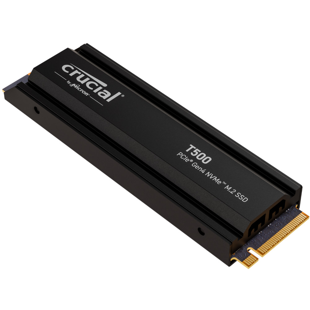 Crucial - Crucial T500 4TB NVMe PCIe Gen4 M.2 Solid State Drive with Heatsink