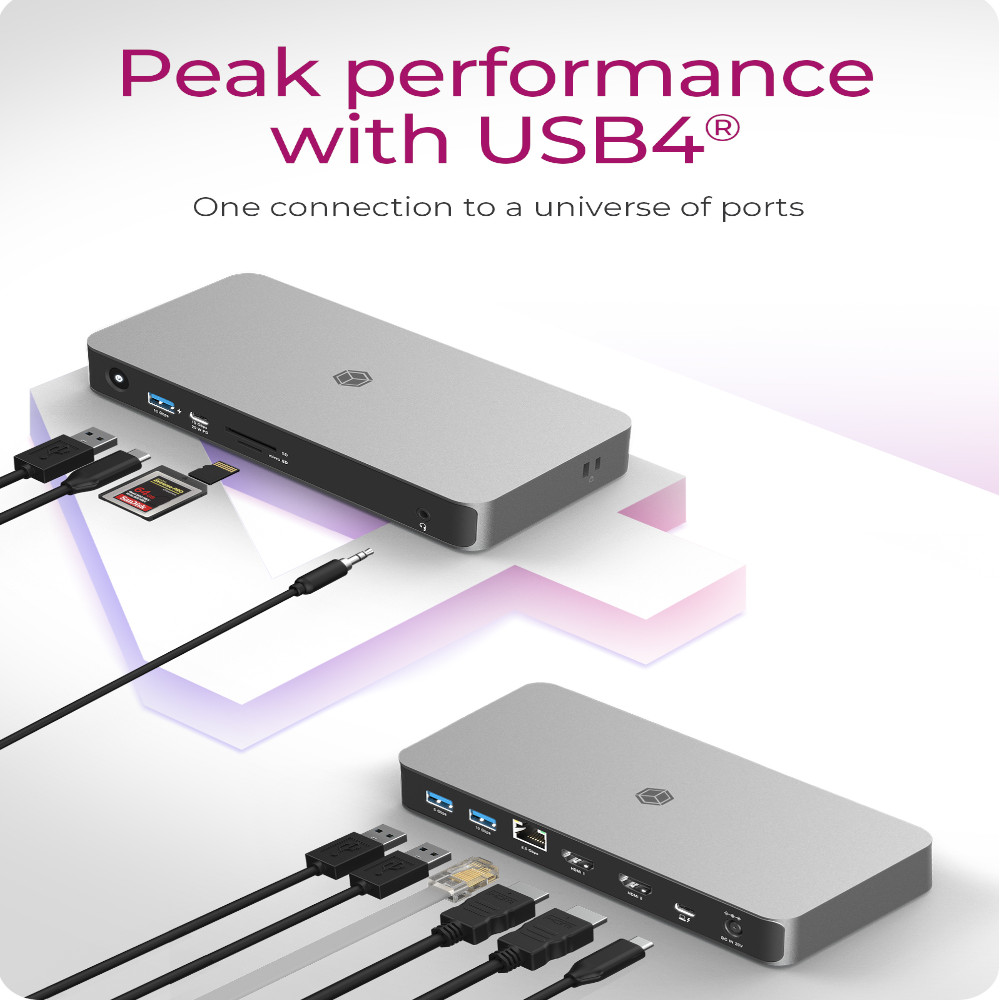 ICY BOX - IcyBox 10 in 1 USB4® Type-C® Docking Station with dual video output