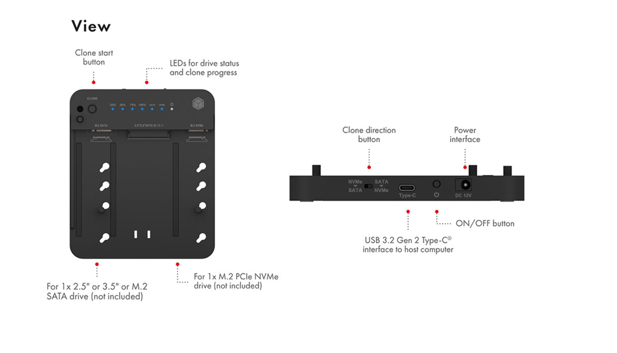 ICY BOX - IcyBox Docking & CloneStation for M.2 NVMe & SATA 2.5"/3.5" SSD/HDD