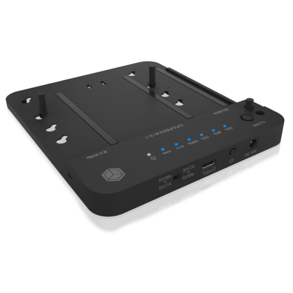 IcyBox Docking & CloneStation for M.2 NVMe & SATA 2.5"/3.5" SSD/HDD