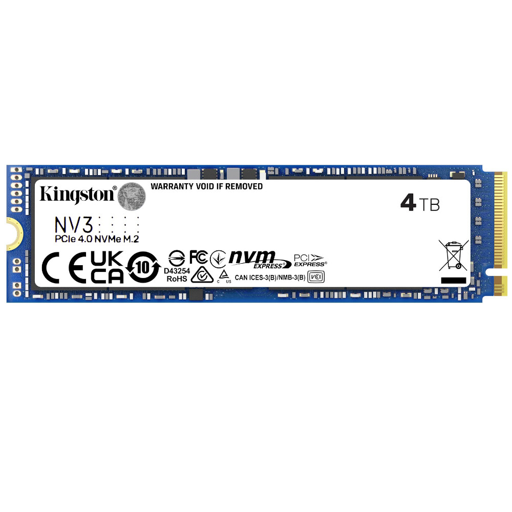 Kingston NV3 4TB PCI-e 4.0 NVMe M.2 Solid State Drive (SNV3S/4000G)