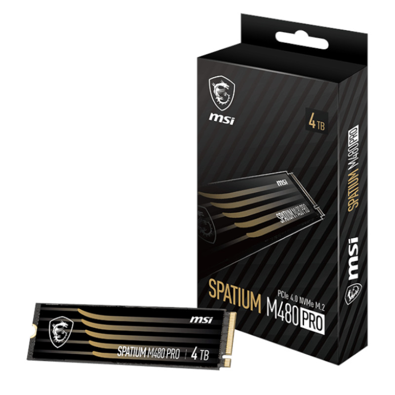 MSI SPATIUM M480 Pro 4TB SSD PCIe 4.0 NVMe M.2 Solid State Drive