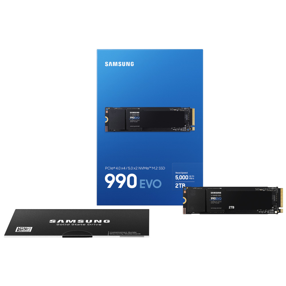 Samsung - Samsung 990 Evo 2TB M.2 2280 PCI-e 4.0 / 5.0 Hybrid NVMe Solid State Drive