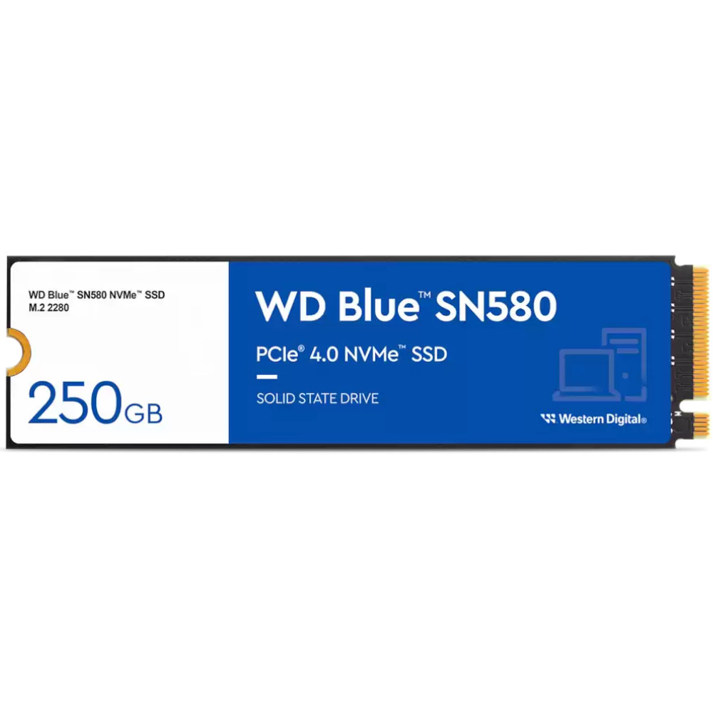 WD Blue SN580 250GB SSD NVME M.2 2280 PCIe Gen4 Solid State Drive