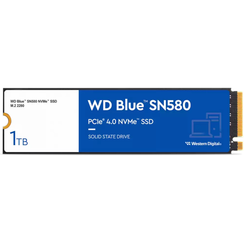 WD Blue SN580 1TB SSD NVME M.2 2280 PCIe Gen4 Solid State Drive