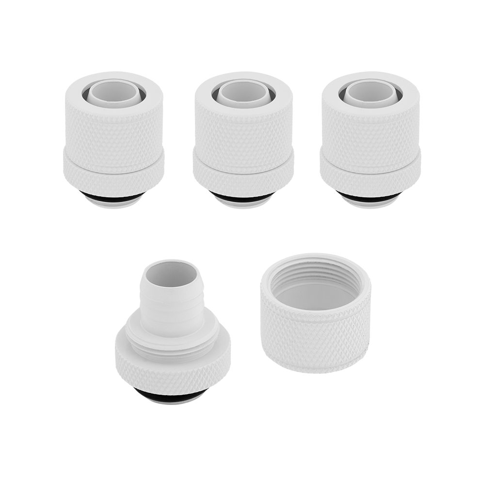 Corsair Hydro X Series XF White Compression 10/13mm (3/8" / 1/2") ID/OD Fittings - Four Pack