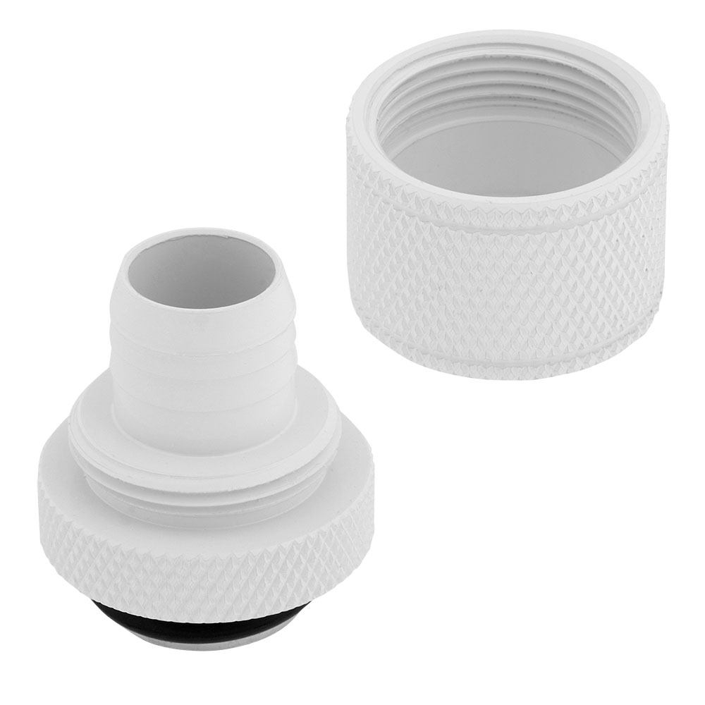 CORSAIR - Corsair Hydro X Series XF White Compression 10/13mm (3/8" / 1/2") ID/OD Fittings - Four Pack
