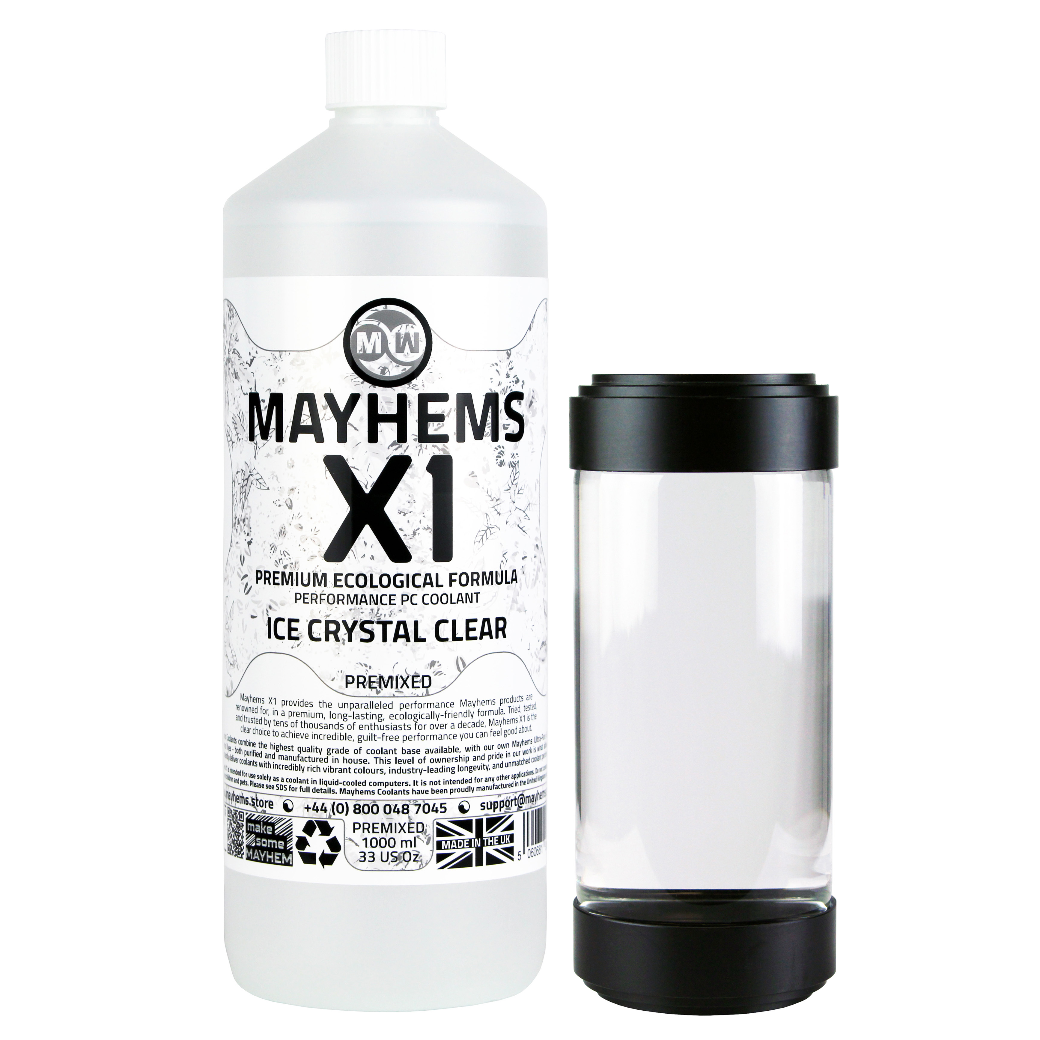 Mayhems - PC Coolant - X1 Premix - Eco Friendly Series, 1 Litre, Clear