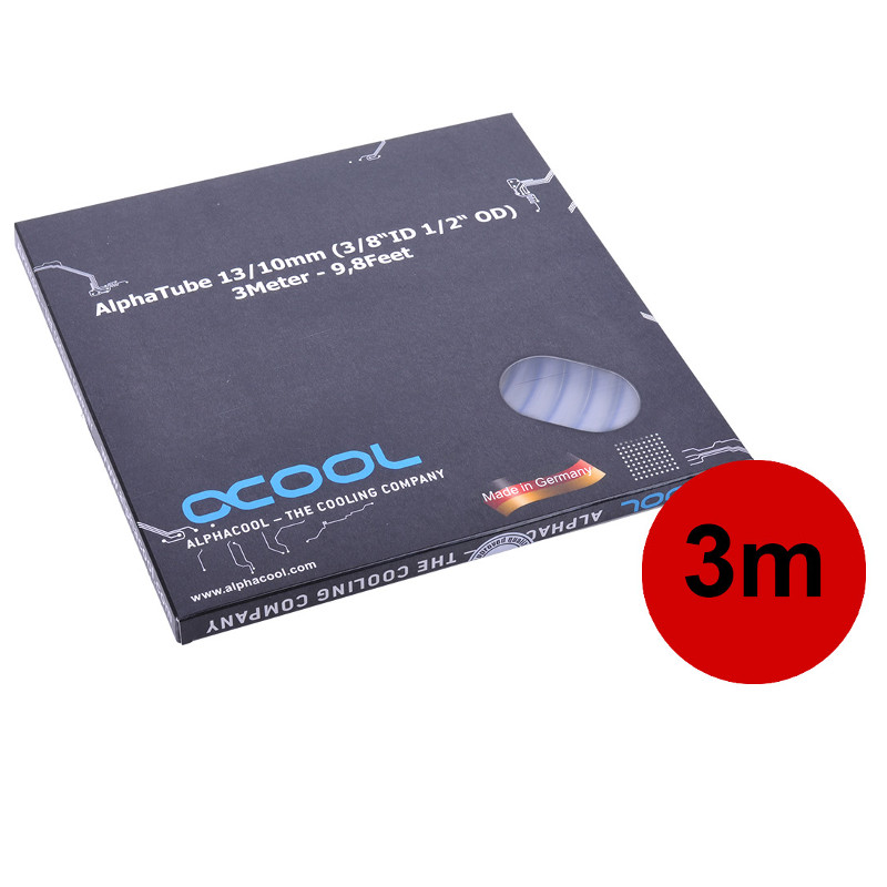  - Alphacool Soft Tubing 13/10 (3/8"ID) - Clear 3m