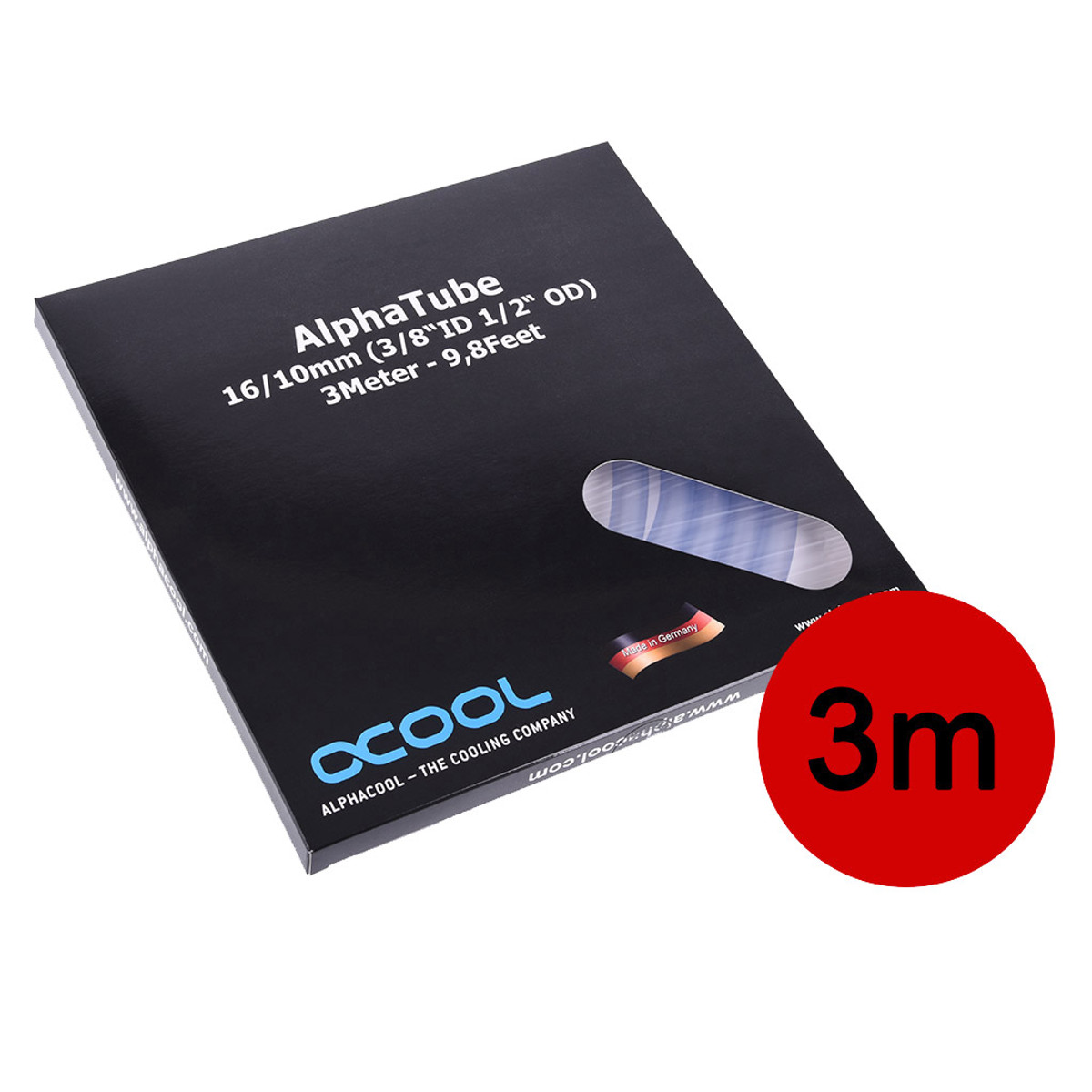 Alphacool Soft Tubing 16/10 (3/8"ID) - Clear 3m