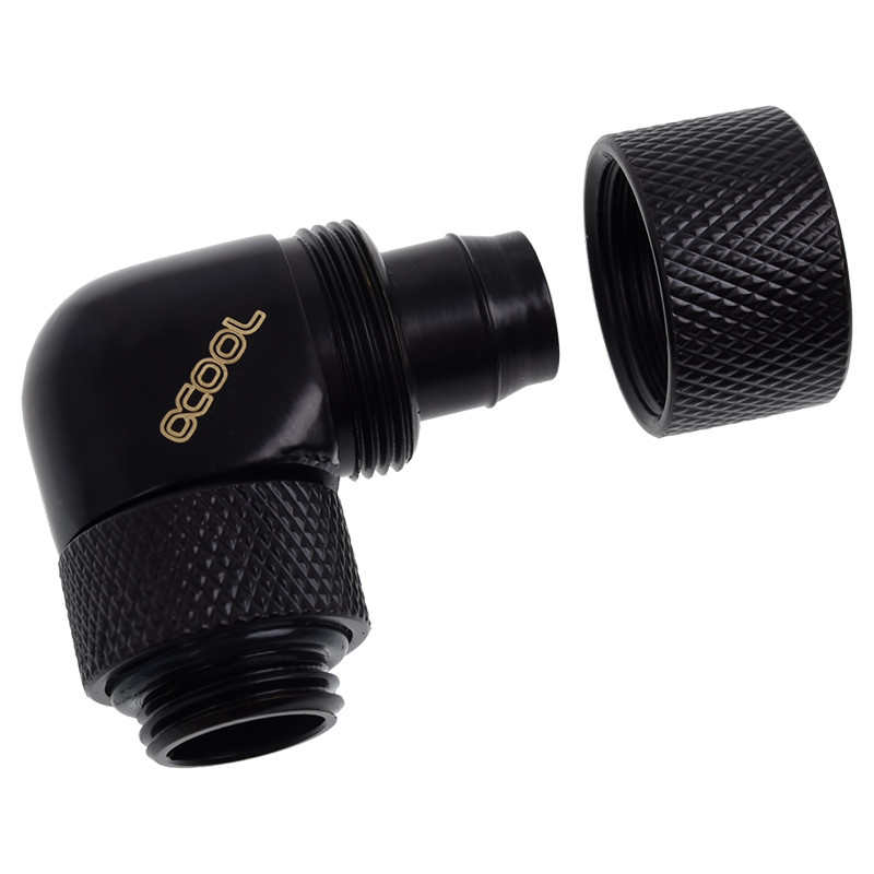 Alphacool - Alphacool Eiszapfen 13/10mm Threaded Rotatable 90 Degree G1 / 4 Fitting - Black