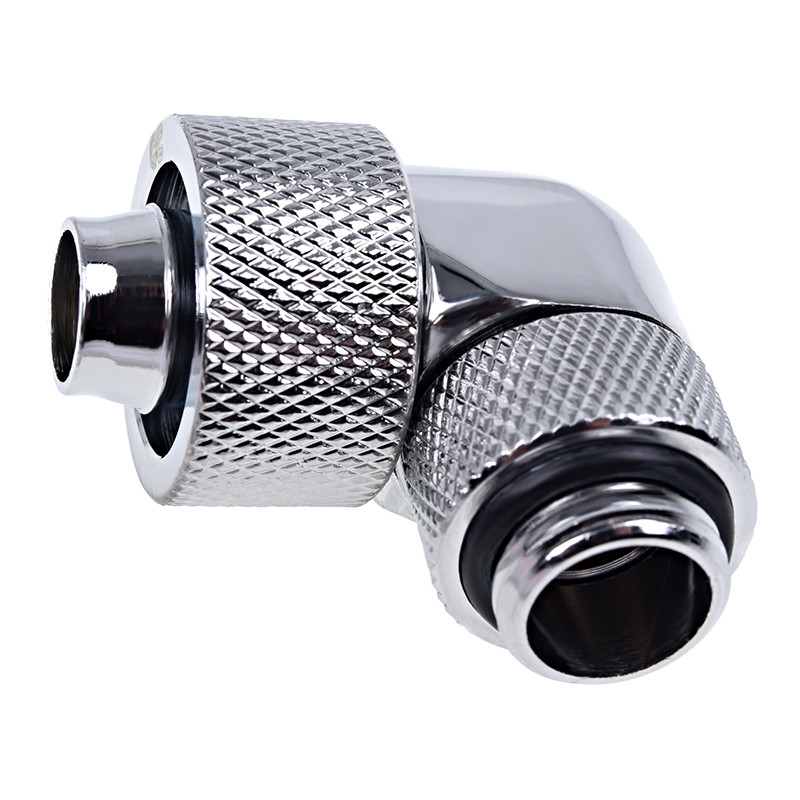 Alphacool - Alphacool Eiszapfen 16/10mm Threaded Rotatable 90 Degree G1 / 4 Fitting - Chrome