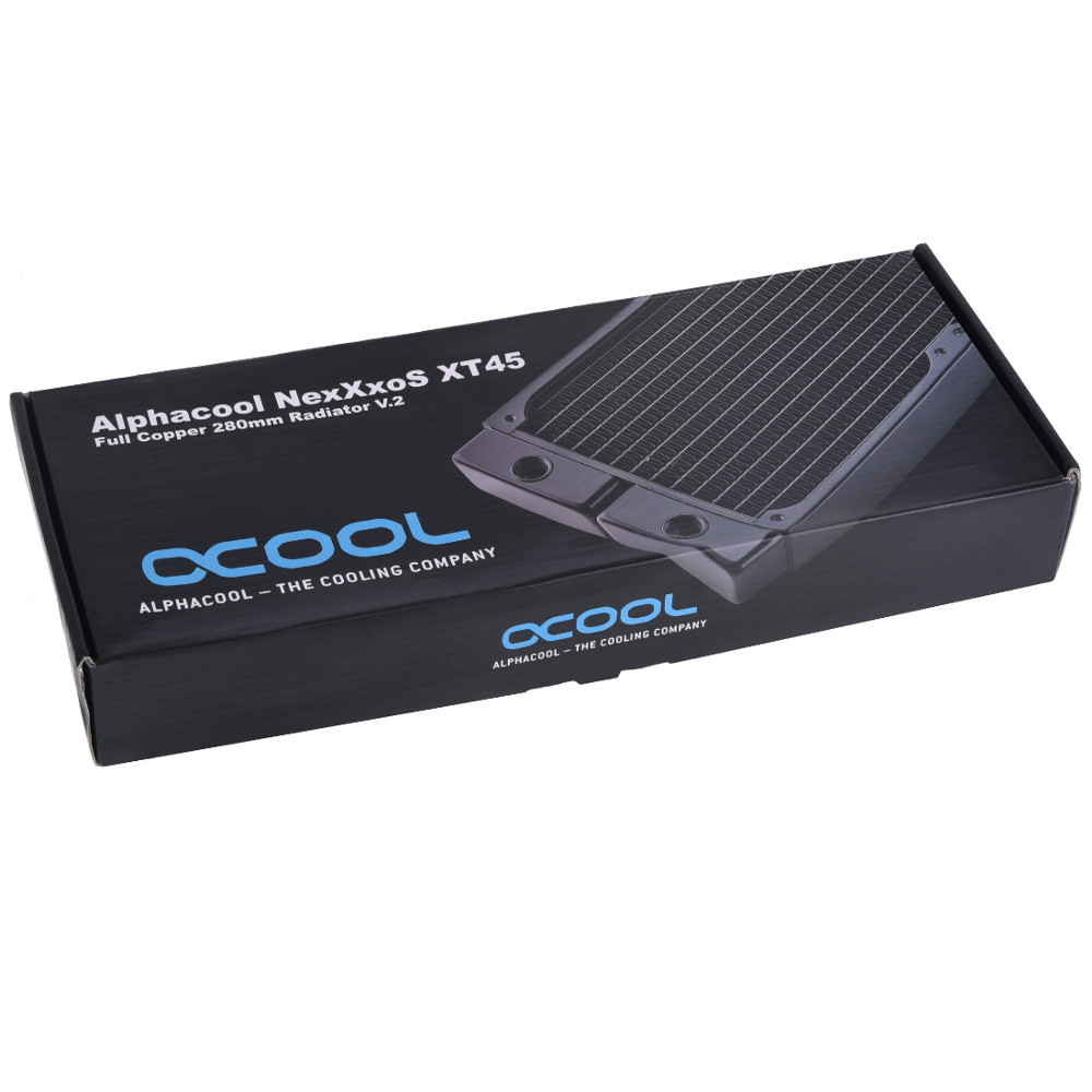 Alphacool - Alphacool NexXxoS XT45 Full Copper 280mm Dual Fan Water Cooling Radiator V2 - Black