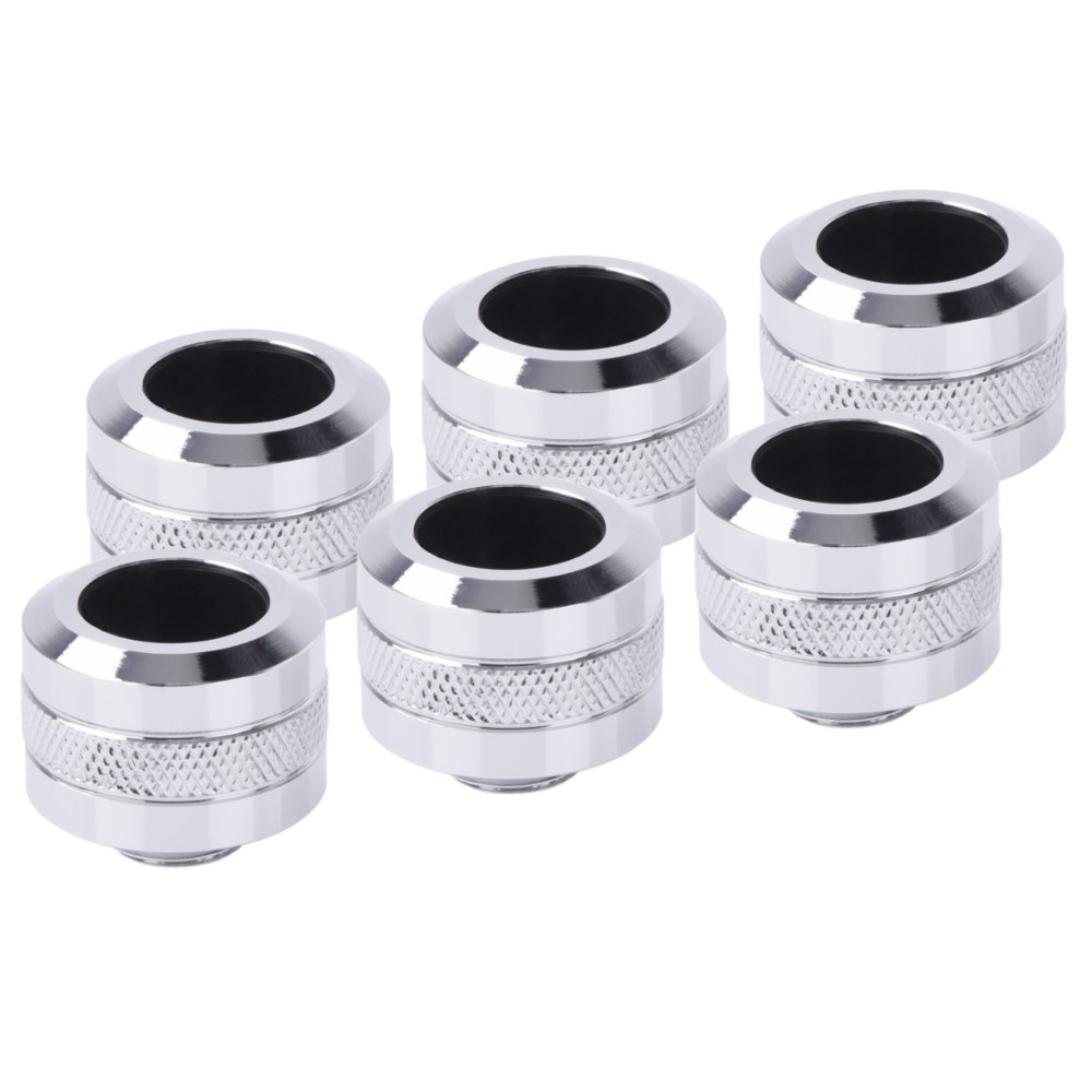 Alphacool - Alphacool Eiszapfen PRO 16mm Hard Tube Chrome Fittings - Six Pack