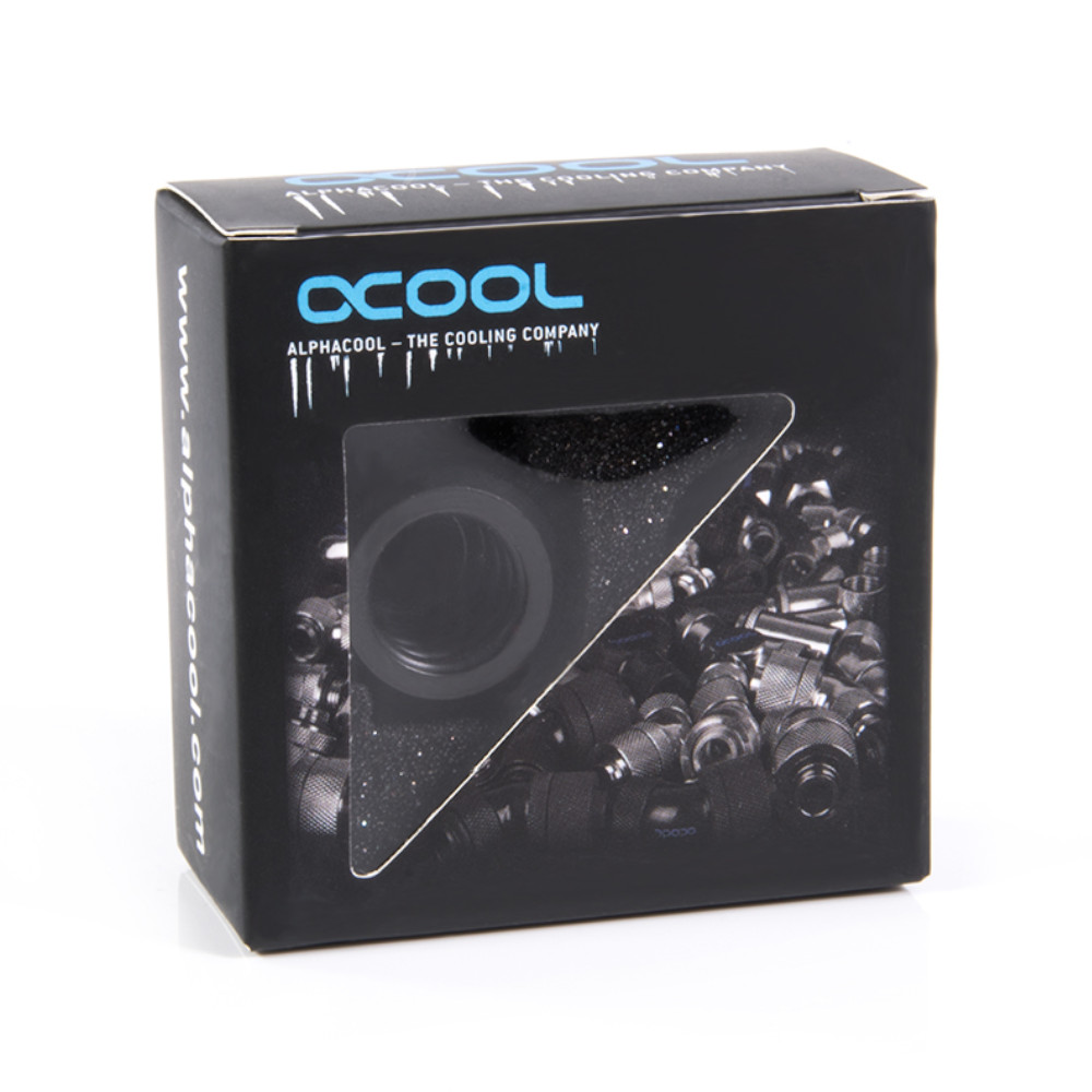 Alphacool - Alphacool Eiszapfen 14mm Black Hard Tube Compression Fitting